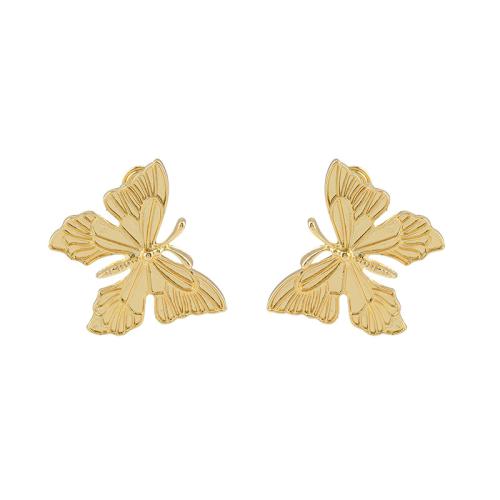 Zinc Alloy Stud Earring, plated & for woman, golden 