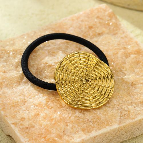 Ponytail Holder, 304 Stainless Steel, with Rubber Band, for woman, golden 