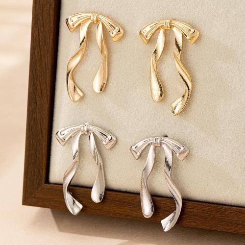 Zinc Alloy Stud Earring, Bowknot, plated, for woman 