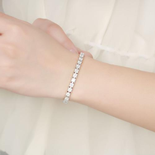 925 Sterling Silver Bracelet, with Moissanite, Unisex 