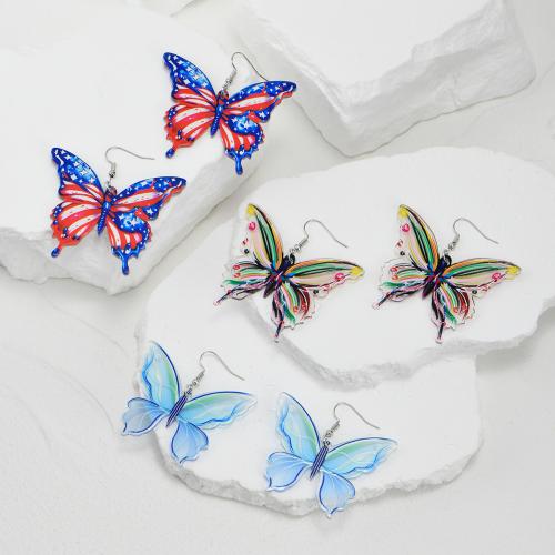 Acrylic Drop Earring, Butterfly, fashion jewelry 