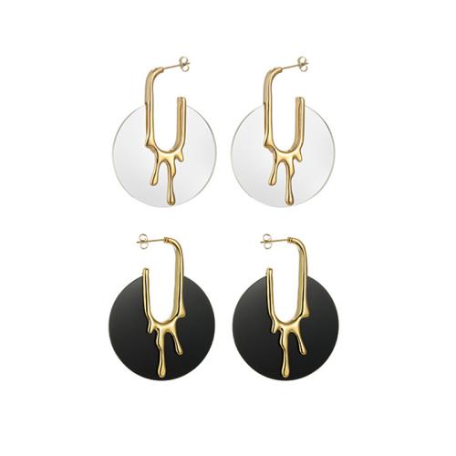 Acrylic Drop Earring, 304 Stainless Steel, with Acrylic, plated, fashion jewelry & for woman 