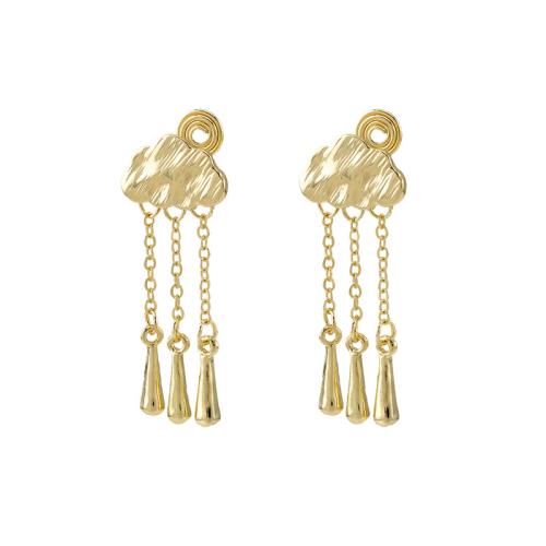 Zinc Alloy Stud Earring, plated & for woman, golden 