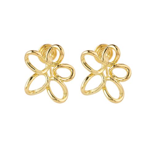 Zinc Alloy Stud Earring, plated & for woman, golden 