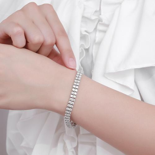 925 Sterling Silver Bracelet, with Moissanite, Unisex 