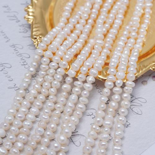 Potato Cultured Freshwater Pearl Beads, DIY, white, 4-4.5mm Approx 36 cm 