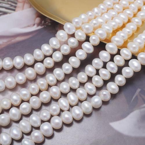 Potato Cultured Freshwater Pearl Beads, DIY, white, 7-8mm Approx 38-39 cm 