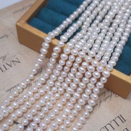 Potato Cultured Freshwater Pearl Beads, DIY, white, 5-6mm Approx 38-39 cm 