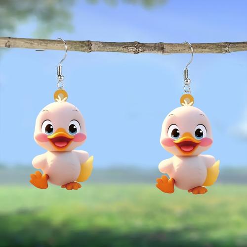 Acrylic Drop Earring, Duck, cute & for woman 