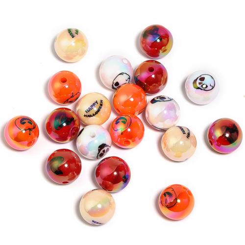 Plating Acrylic Beads, Round, DIY, mixed colors, 16mm 