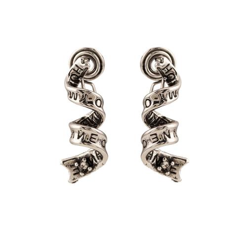 Zinc Alloy Stud Earring, plated & for woman, silver color 