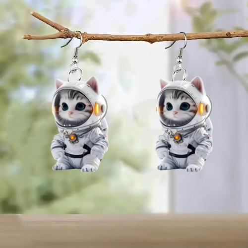 Acrylic Drop Earring, Cat, cute & for woman 