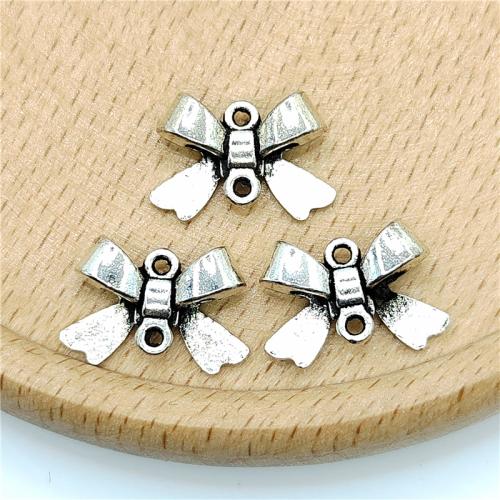 Zinc Alloy Charm Connector, Bowknot, antique silver color plated, DIY & 1/1 loop 