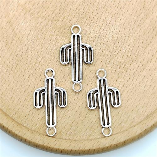 Zinc Alloy Charm Connector, Opuntia Stricta, antique silver color plated, DIY & 1/1 loop 