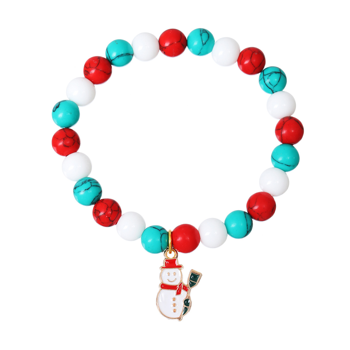 Glass Beads Bracelet, with Zinc Alloy, handmade, Christmas Design & Unisex & enamel, more colors for choice, Length:Approx 19 cm, Sold By PC
