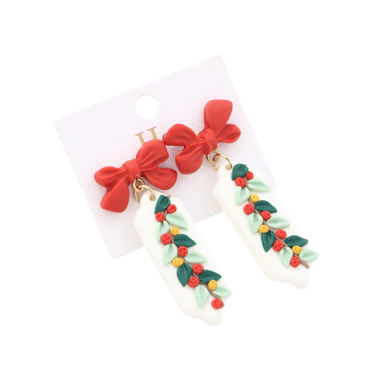 Polymer Clay Drop Earring, fashion jewelry & for woman, 52x22x4.5mm, Sold By Pair