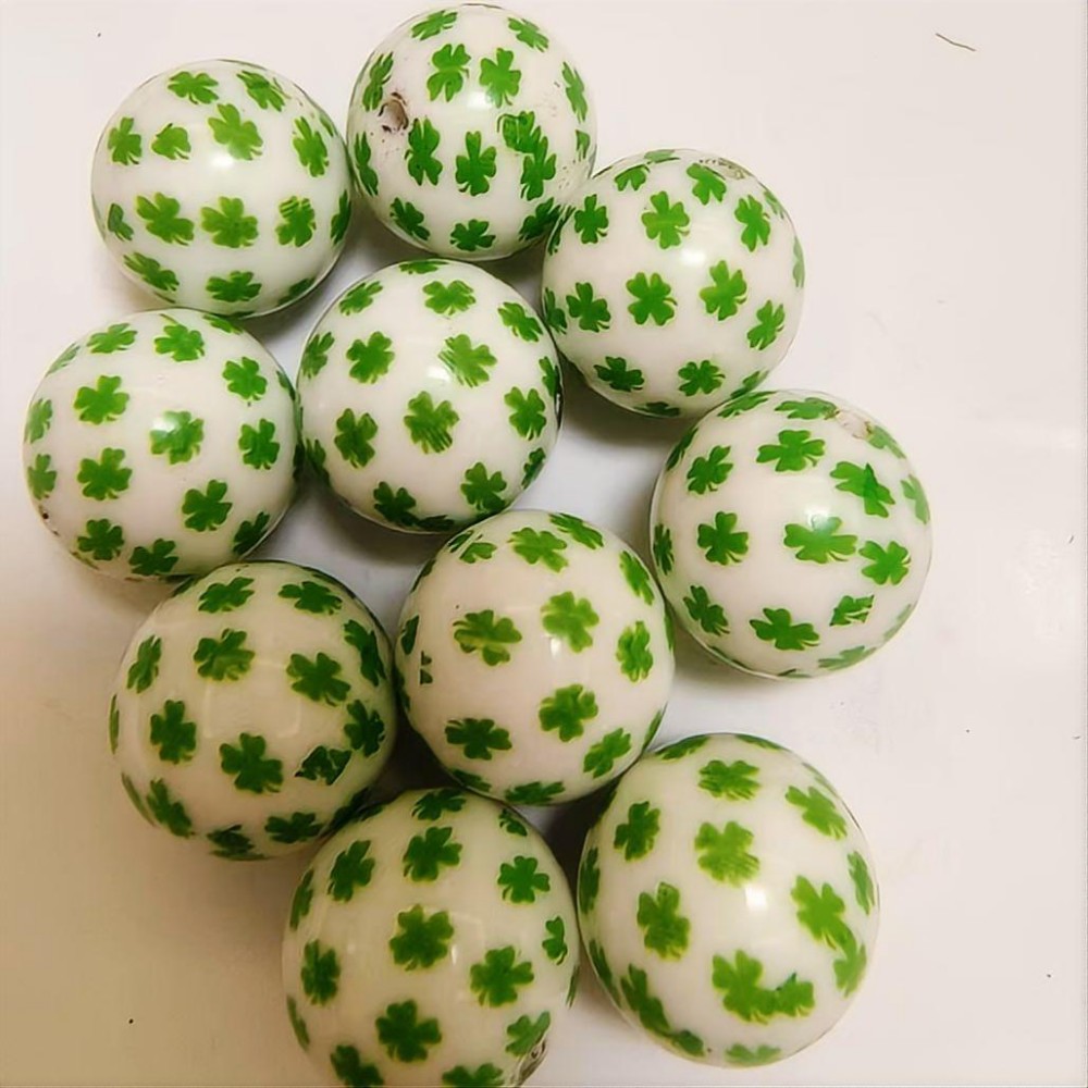 Printing Acrylic Beads, Round, DIY, green, 20mm, Sold By PC