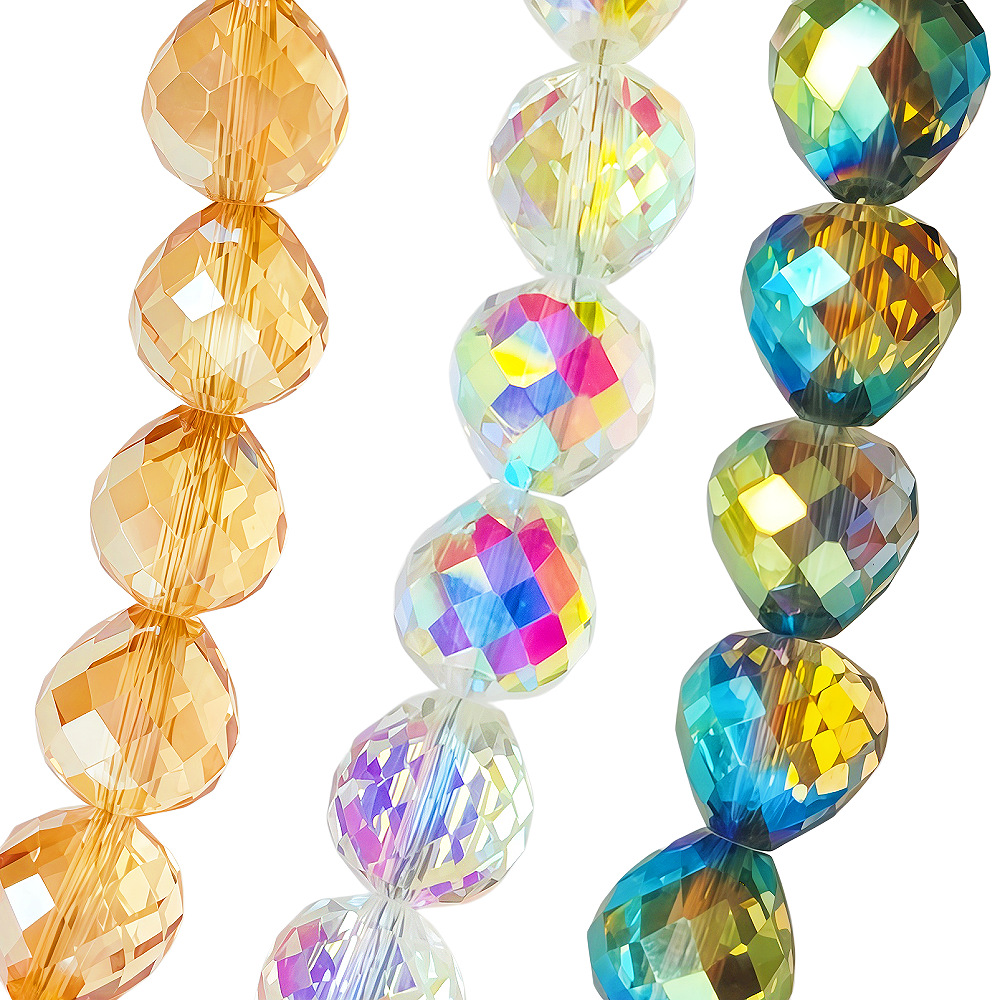 Miracle Glass Beads, Strawberry, plated, DIY & different size for choice & faceted, more colors for choice, Sold By Strand