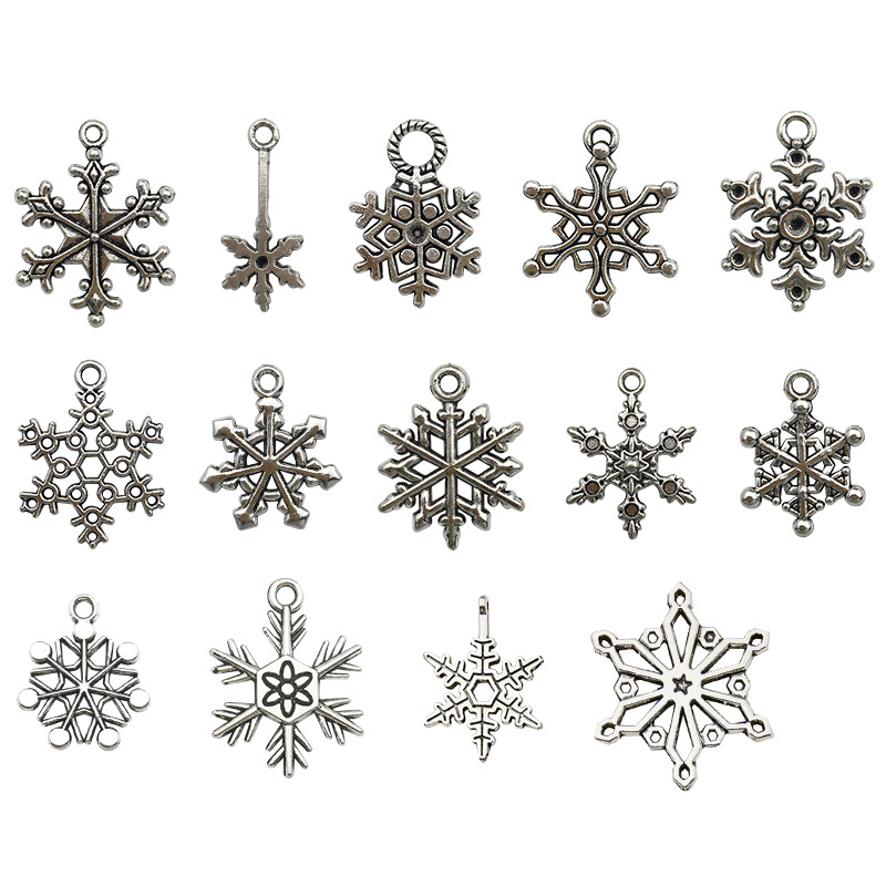Zinc Alloy Christmas Pendants, Snowflake, antique silver color plated, Christmas Design & DIY & different styles for choice, Sold By PC
