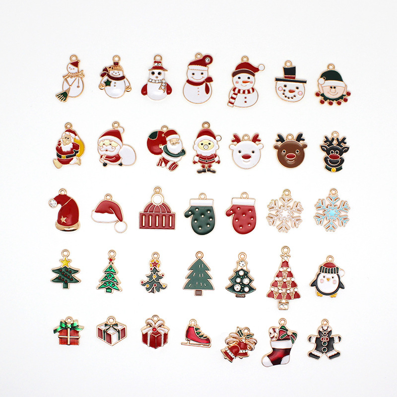 Zinc Alloy Christmas Pendants, plated, Christmas Design & DIY & different styles for choice & enamel & with rhinestone, Sold By PC