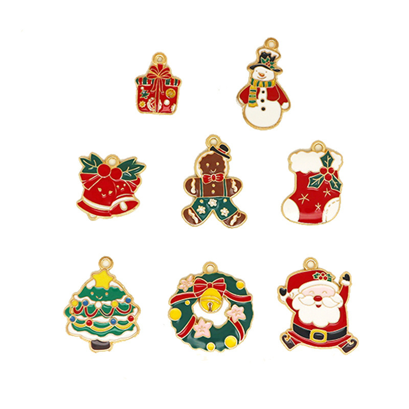 Zinc Alloy Christmas Pendants, gold color plated, Christmas Design & DIY & different styles for choice & enamel, Sold By PC