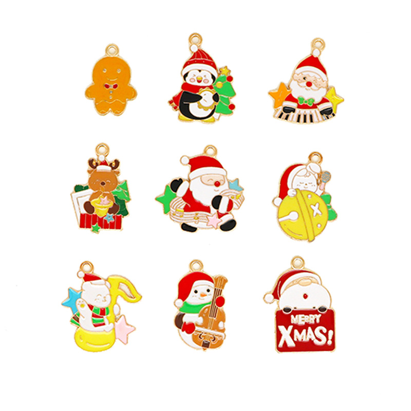 Zinc Alloy Christmas Pendants, gold color plated, Christmas Design & DIY & different styles for choice & enamel, Sold By PC