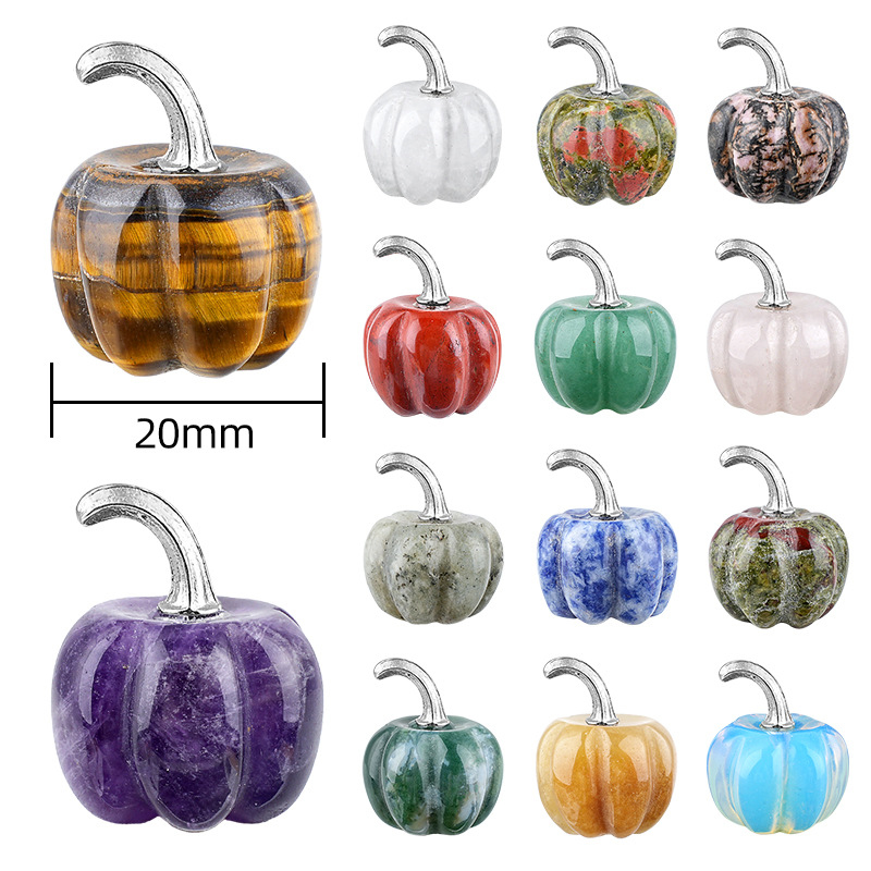 Gemstone Decoration, Pumpkin, Carved, Halloween Design & DIY & different materials for choice, 15x20mm, Sold By PC