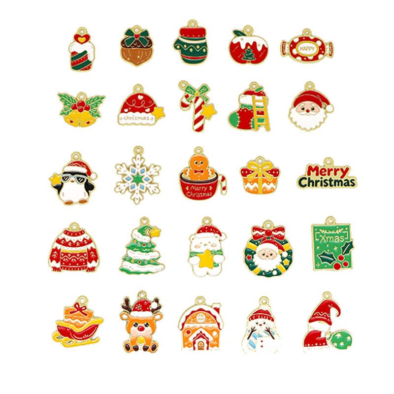 Zinc Alloy Christmas Pendants, gold color plated, Christmas Design & DIY & different styles for choice & enamel, Sold By PC