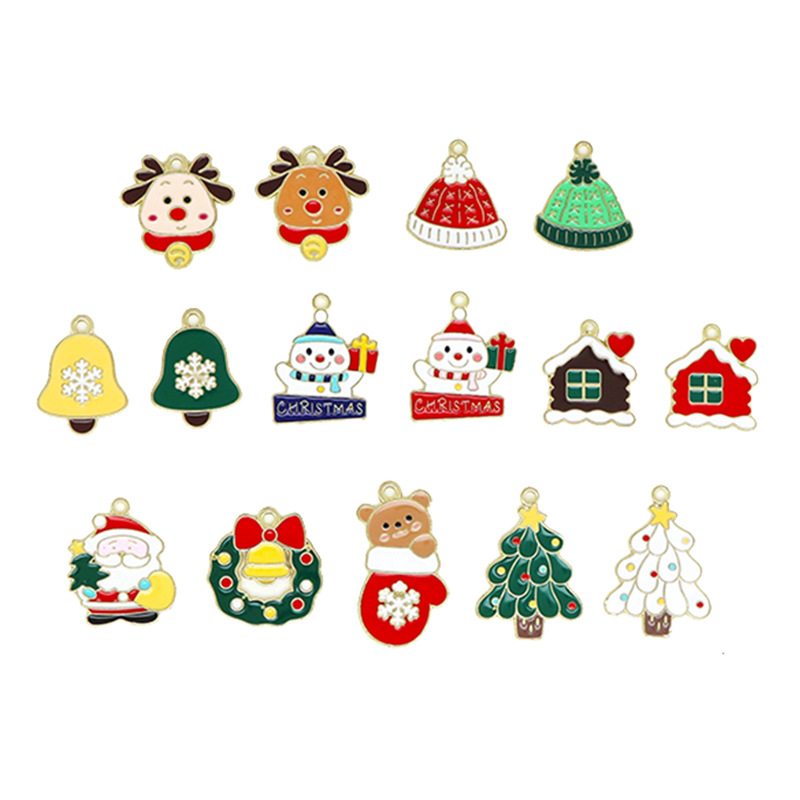 Zinc Alloy Christmas Pendants, gold color plated, Christmas Design & DIY & different styles for choice & enamel, Sold By PC