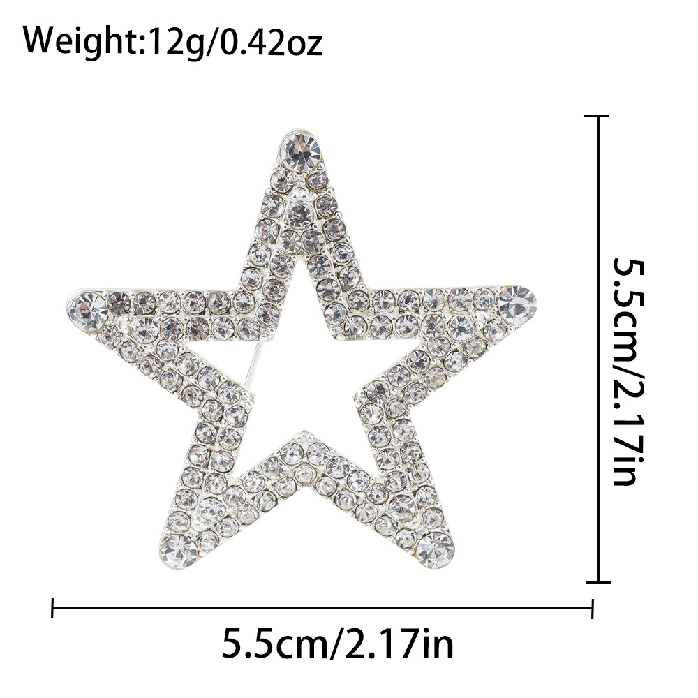 Zinc Alloy Brooch, Star, plated, Christmas Design & for woman & hollow, Sold By PC