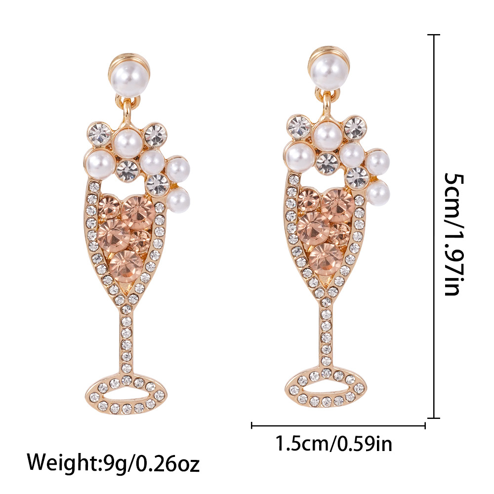 Zinc Alloy Stud Earring, with Plastic Pearl, plated, Christmas Design & for woman & with rhinestone, 15x50mm, Sold By Pair