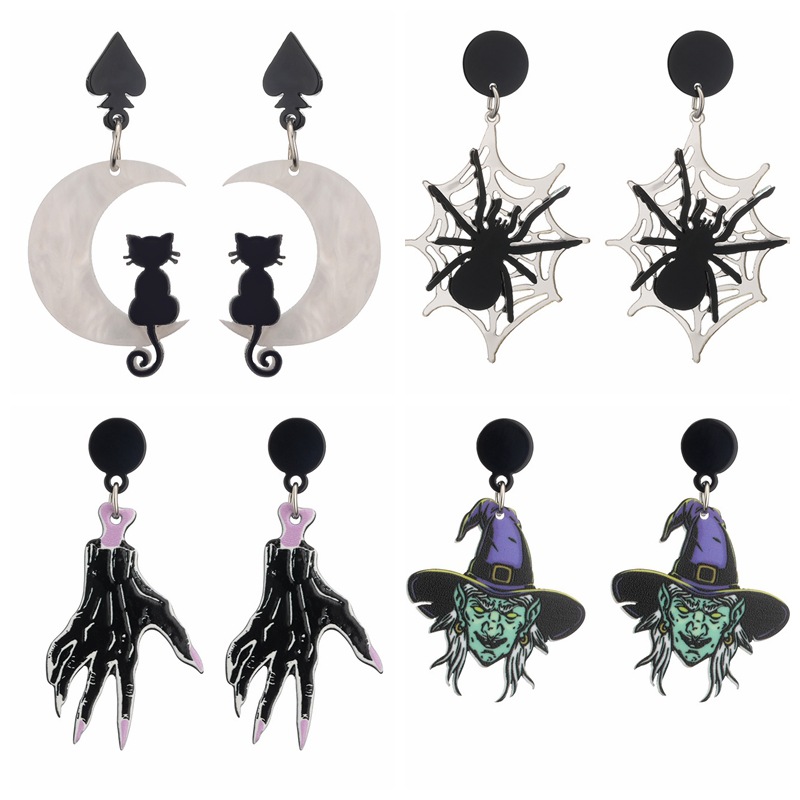 Acrylic Drop Earring, Halloween Design & different styles for choice & for woman, Sold By Pair