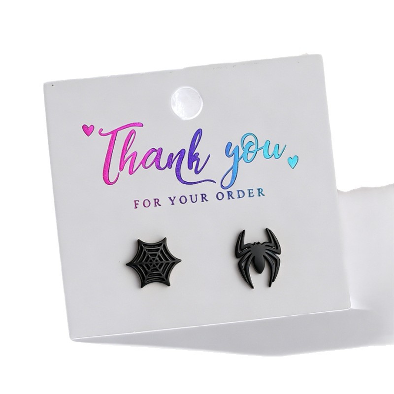 304 Stainless Steel Asymmetric Stud Earrings, Spider, plated, Halloween Design & for woman, more colors for choice, Sold By Pair