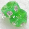 Wave Rondelle Rhinestone Spacer, with Plastic, Flat Round 