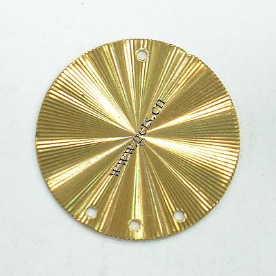 Brass Stamping Connector, Flat Round, different size for choice & 1/3 loop, original color, Sold By PC