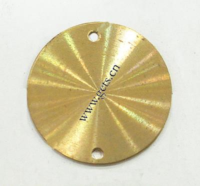 Brass Stamping Connector, Flat Round, different size for choice & 1/1 loop, original color, Sold By PC