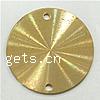 Brass Stamping Connector, Flat Round & 1/1 loop, original color 
