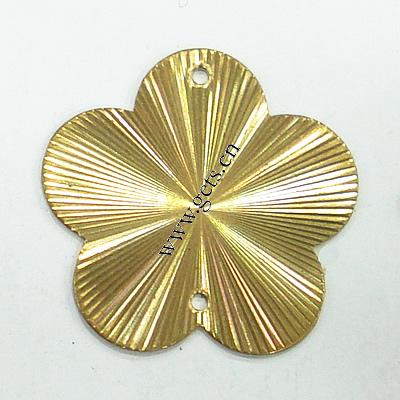 Brass Stamping Connector, Flower, different size for choice & 1/1 loop, original color, Sold By PC