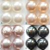 Freshwater Pearl Stud Earring, brass post pin, Dome, natural Grade A, 7-8mm, Approx 