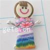 Polymer Clay Zinc Alloy Pendants, with Polymer Clay, Girl 
