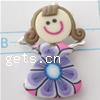 Polymer Clay Zinc Alloy Pendants, with Polymer Clay, Girl 