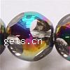 Round Crystal Beads, half-plated 14mm Inch 