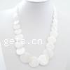 Shell Necklace, Flat Round, 30-15mm Approx 22 Inch 