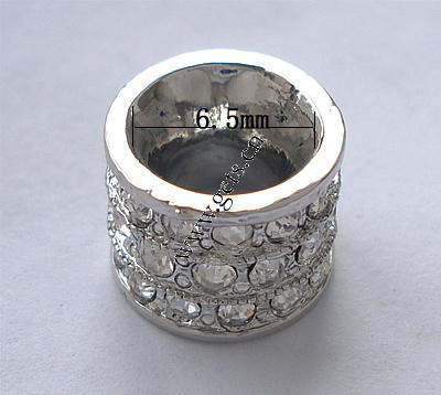 Rhinestone Zinc Alloy Beads, Rondelle, plated, more colors for choice, 11x14mm, Sold By PC