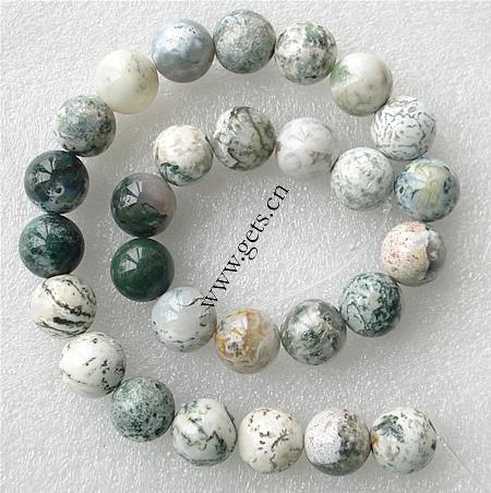 Natural Tree Agate Beads, Round, Customized & more sizes for choice, Length:15.5 Inch, Sold By Strand