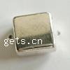 Zinc Alloy Flat Beads, Square, plated, smooth lead & nickel free, 7mm 