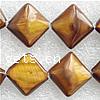 La Perla de Concha Natural, Nácar, Rombo, diferentes estilos para la opción, marrón, 15x15x6mm, longitud:aproximado 15 Inch, aproximado 21PCs/Sarta, Vendido por Sarta