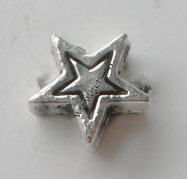 Zinc Alloy Star Beads, plated, different size for choice, more colors for choice, 3000PCs/Bag, Sold By Bag