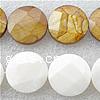Perles en coquille naturel, Plat rond, facettes, plus de couleurs à choisir Environ 15 pouce, Environ Vendu par brin