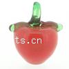 Lampwork Glass Pendant, Apple, 18x16mm , Sold by PC